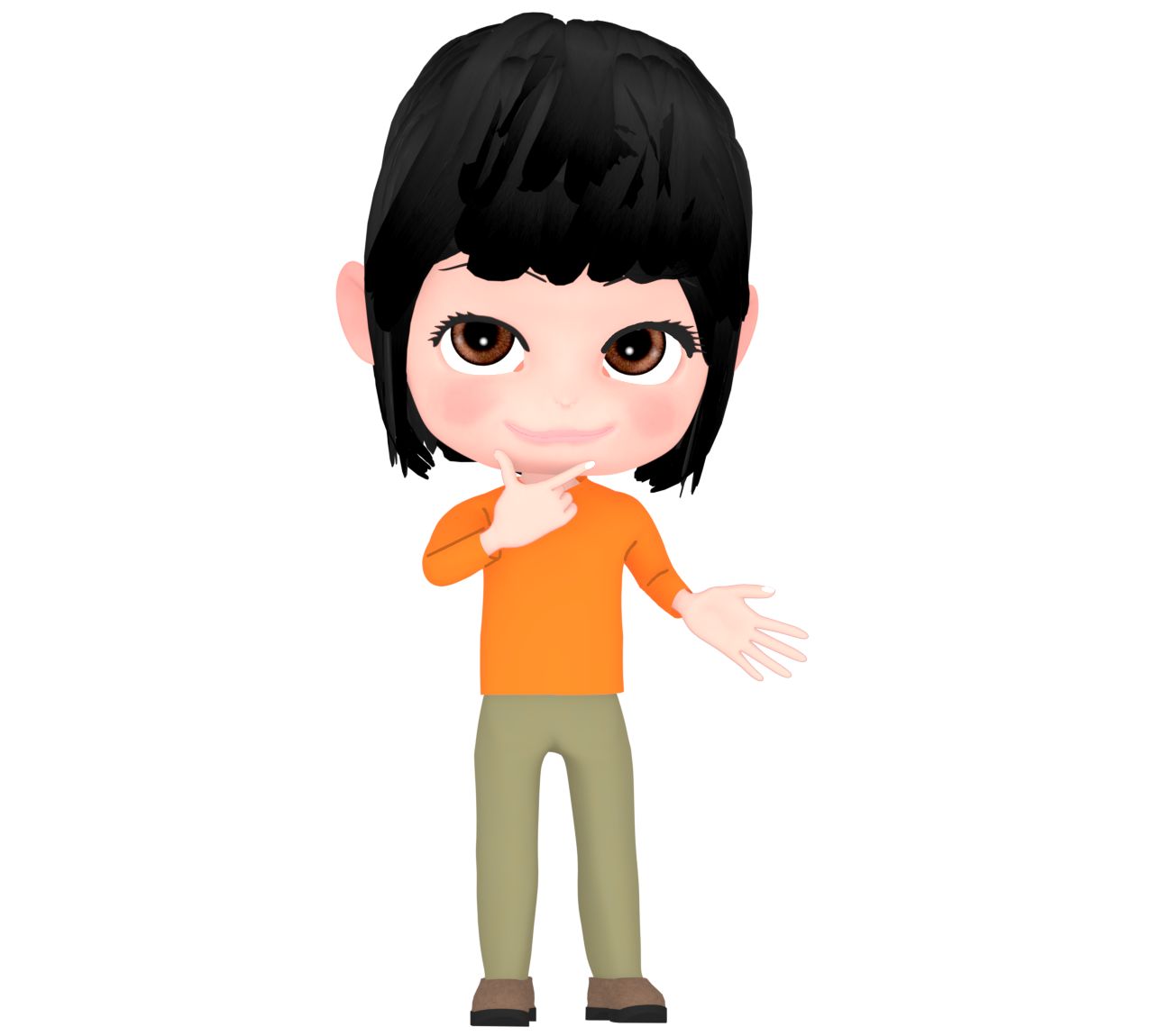 カッコつけてピストルポーズをする女性のイラスト