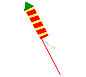 かっこいいロケット花火のイラスト