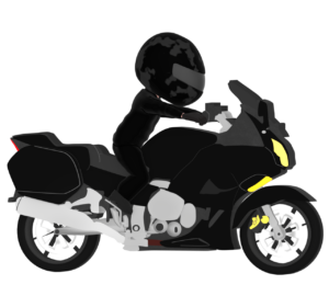 カッコいいスポーツバイクに乗るライダーのイラスト