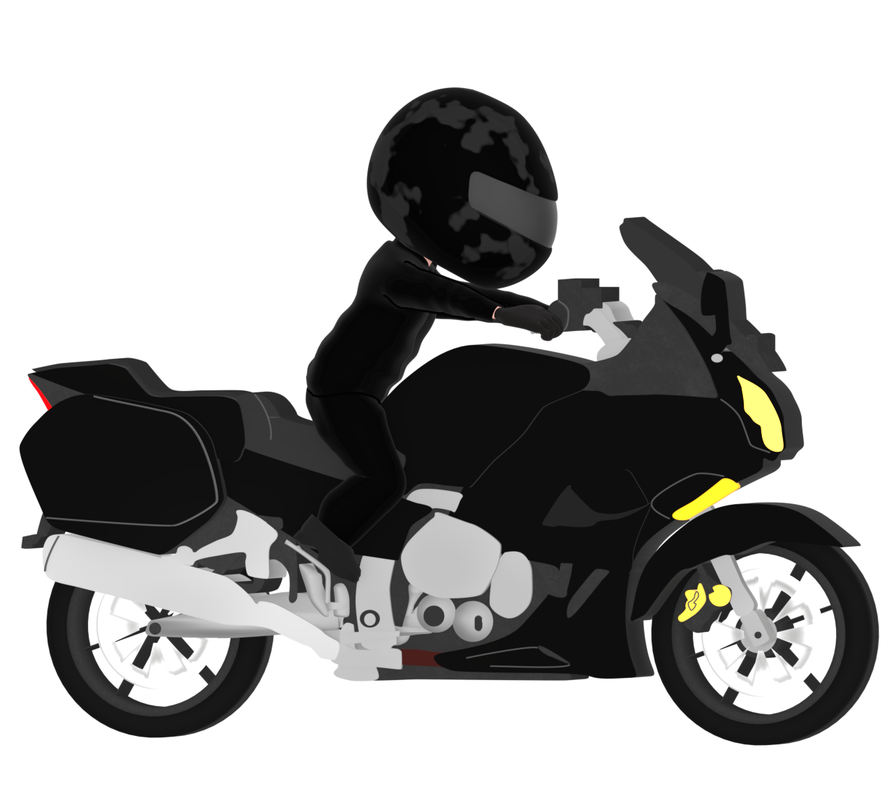 カッコいいスポーツバイクに乗るライダーのイラスト