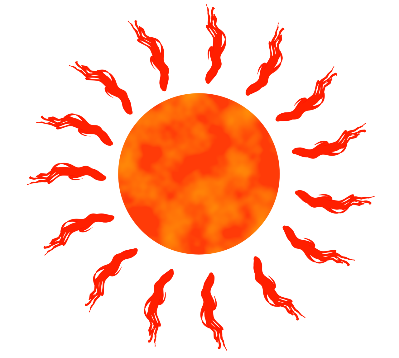 かっこいい太陽のイラスト