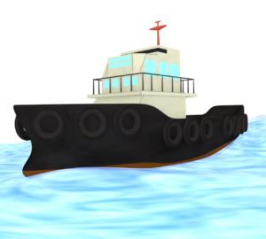 かっこいいタグボートのイラスト