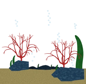 海の中の珊瑚礁のイラスト