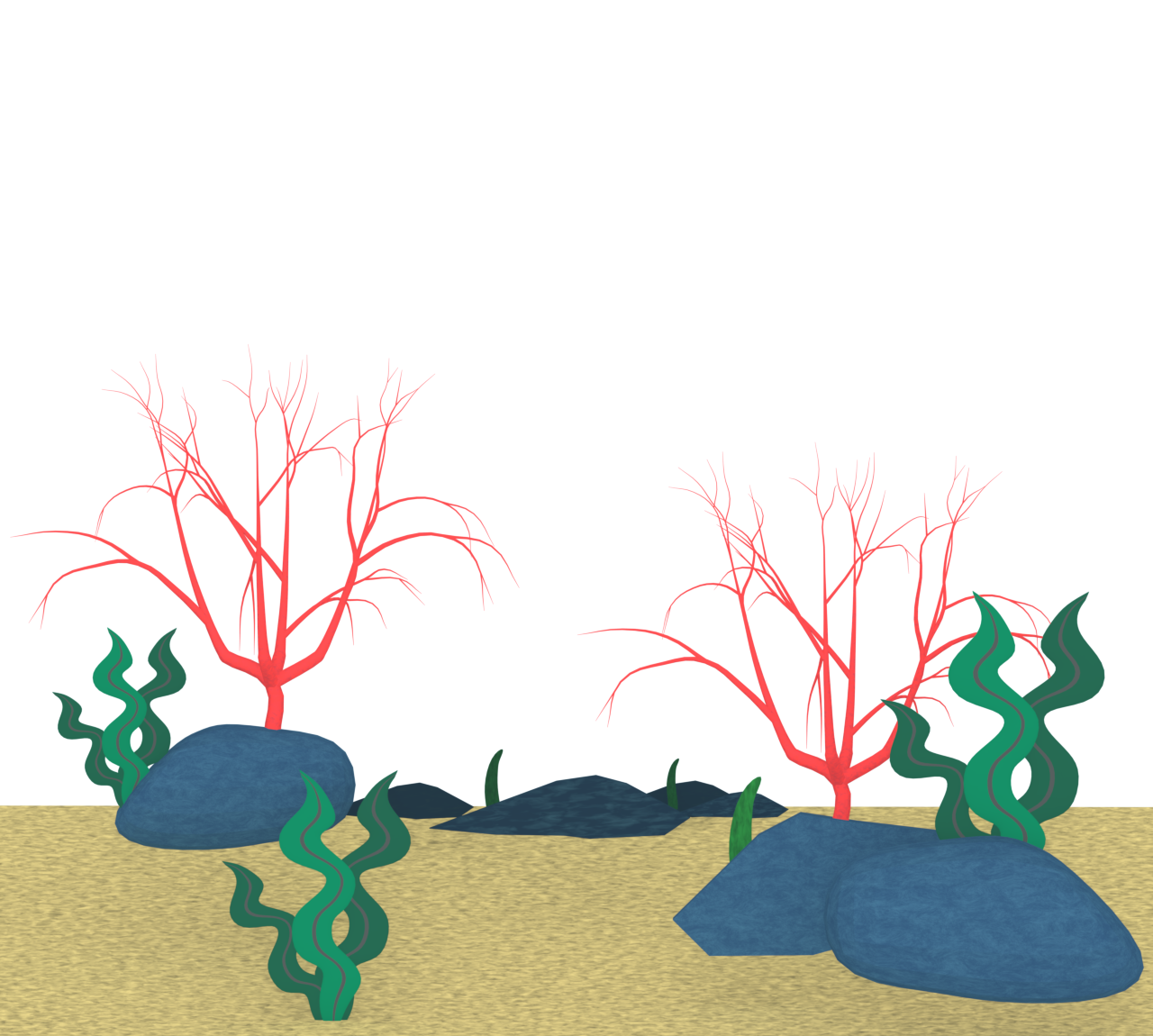 海の中の珊瑚礁のイラスト