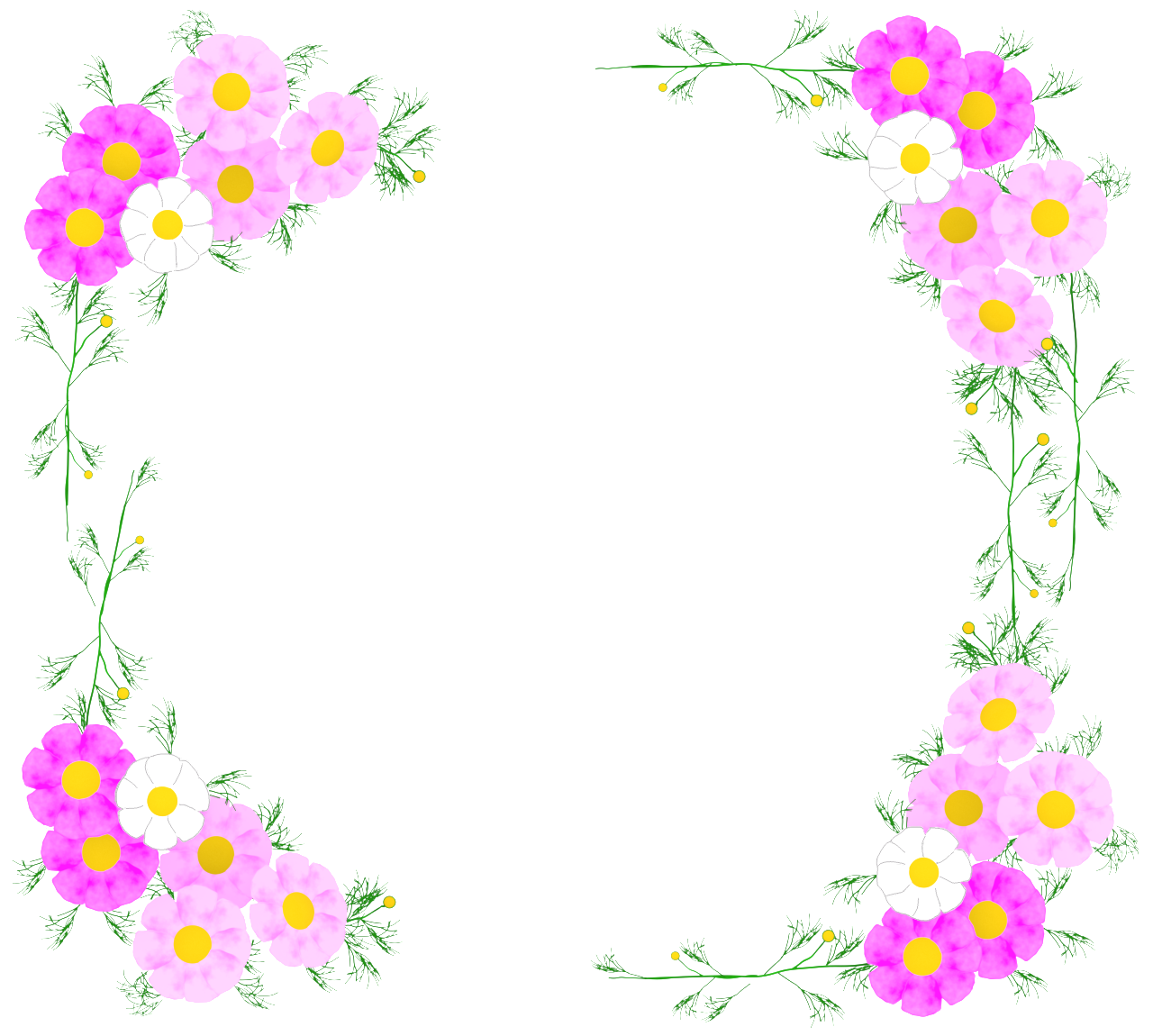 コスモスの花のフレーム