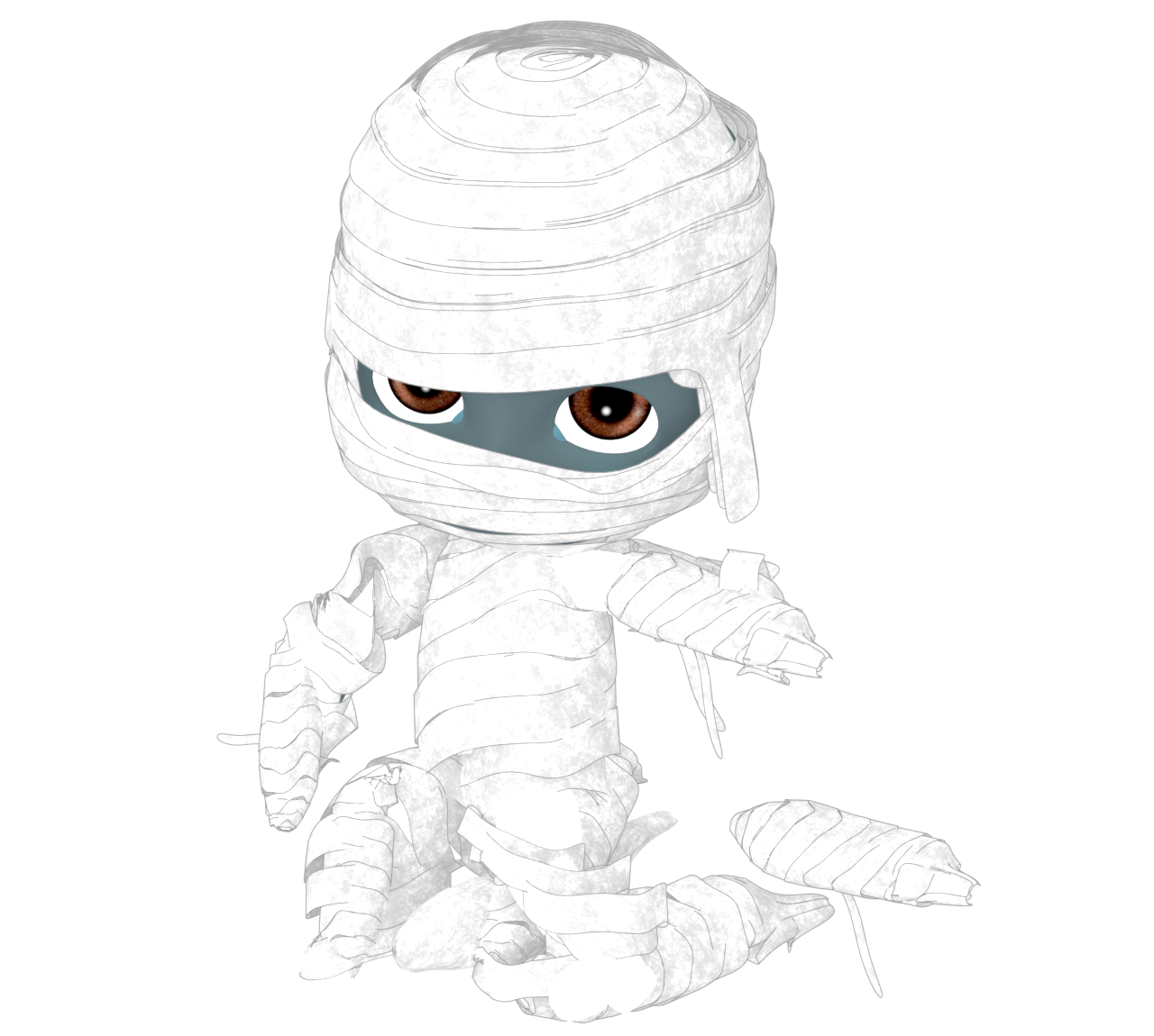 仮装をするミイラ男のイラスト