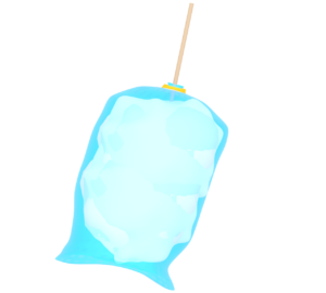 わたあめ袋のイラスト（綿菓子）
