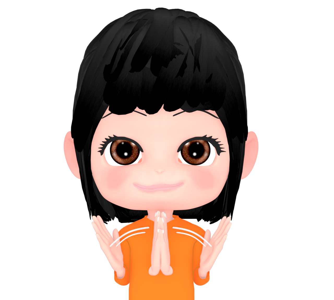 パチパチと拍手をする女性のイラスト