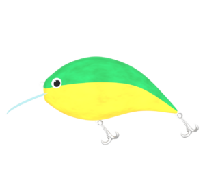 クランクベイトのハードルアーのイラスト