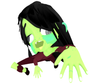 這いつくばるゾンビのイラスト