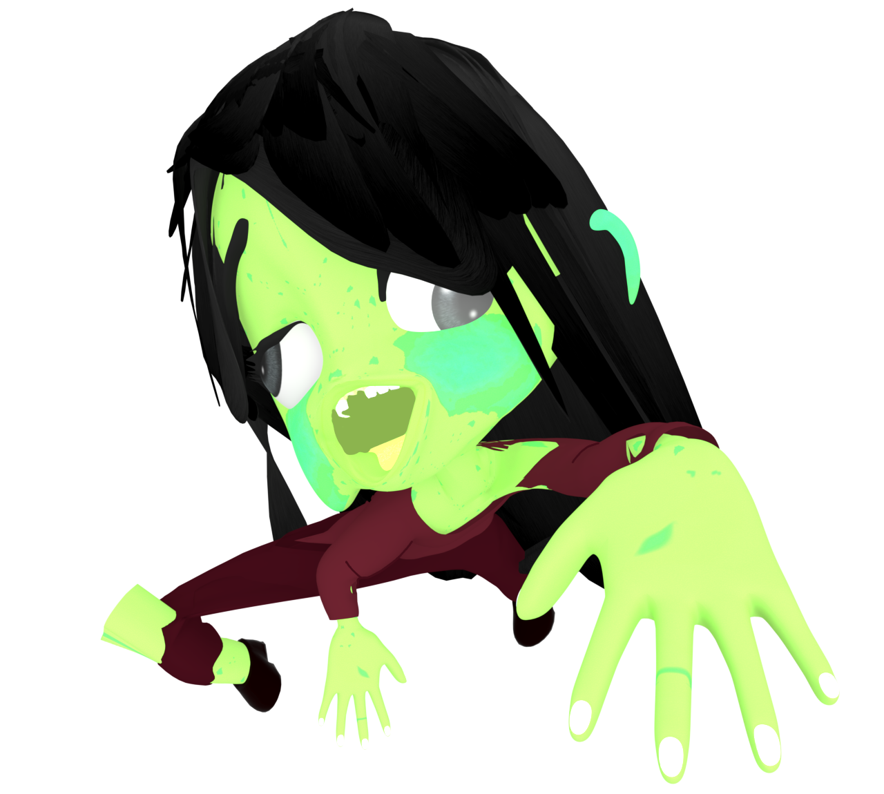 這いつくばるゾンビのイラスト