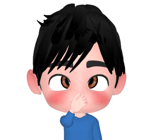 鼻をつまんで寄り目になる男性のイラスト