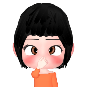 寄り目で鼻を摘む女性のイラスト