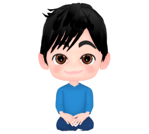 胡座をかく男性のイラスト
