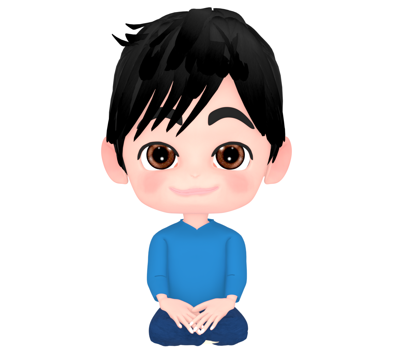 胡座をかく男性のイラスト