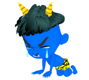 号泣をする青鬼のイラスト