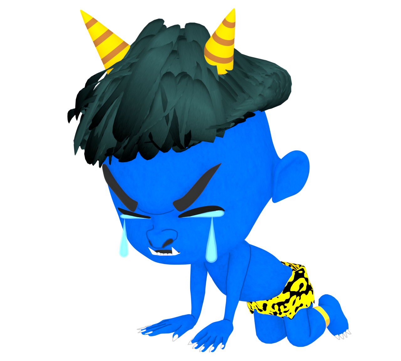 号泣をする青鬼のイラスト