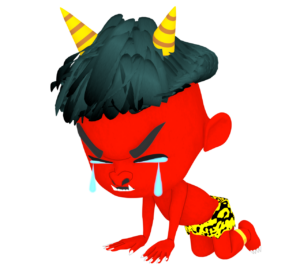 泣く赤鬼のイラスト