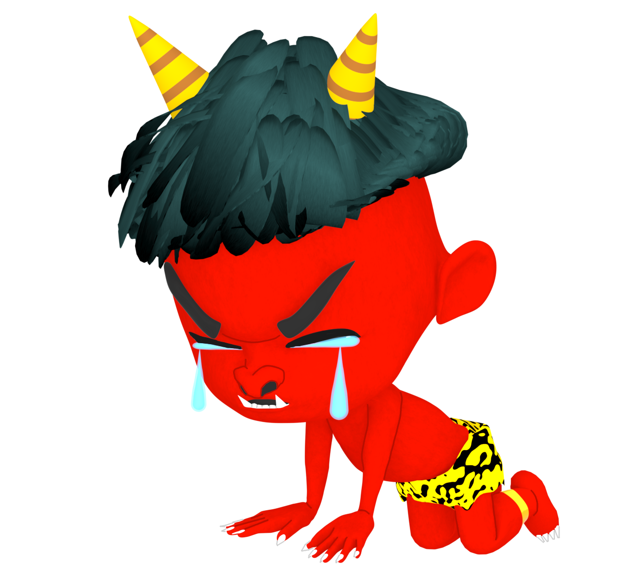 泣く赤鬼のイラスト