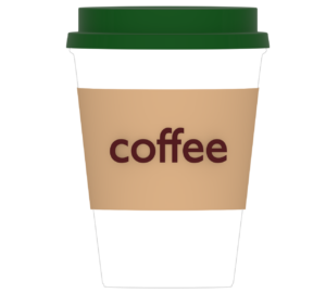 カップスリーブの容器に入ったコーヒーのイラスト