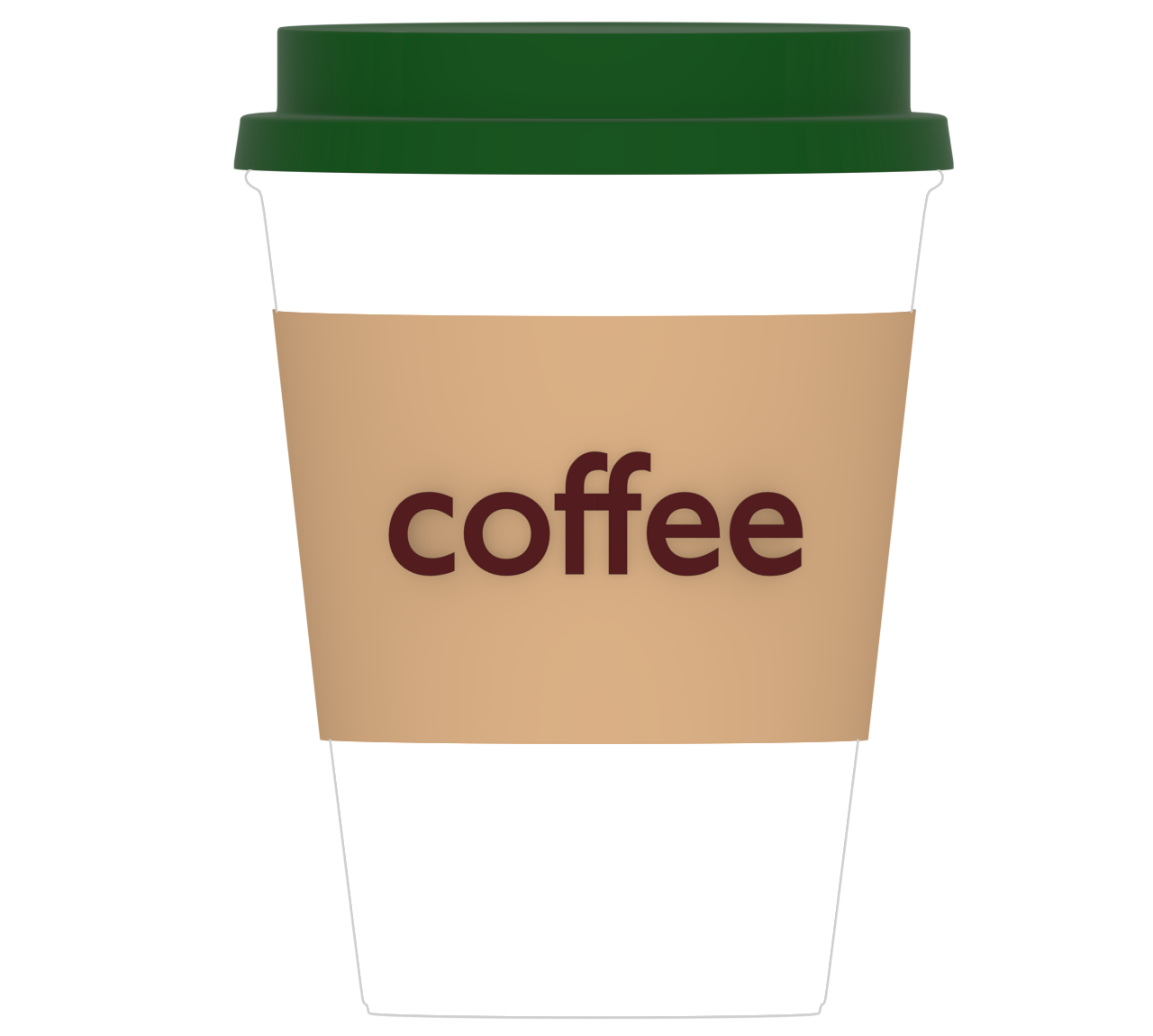 カップスリーブの容器に入ったコーヒーのイラスト