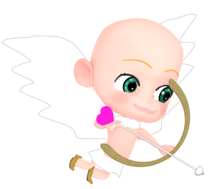 矢を射る恋のキューピットのイラスト