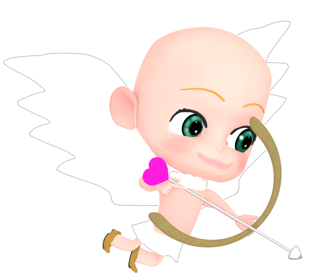 矢を射る恋のキューピットのイラスト