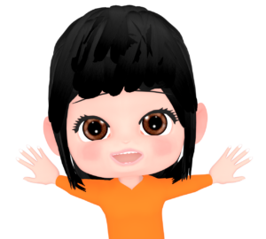 前のめりの女性のイラスト
