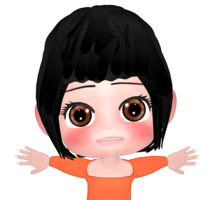 好奇心多性な前のめりの女性のイラスト