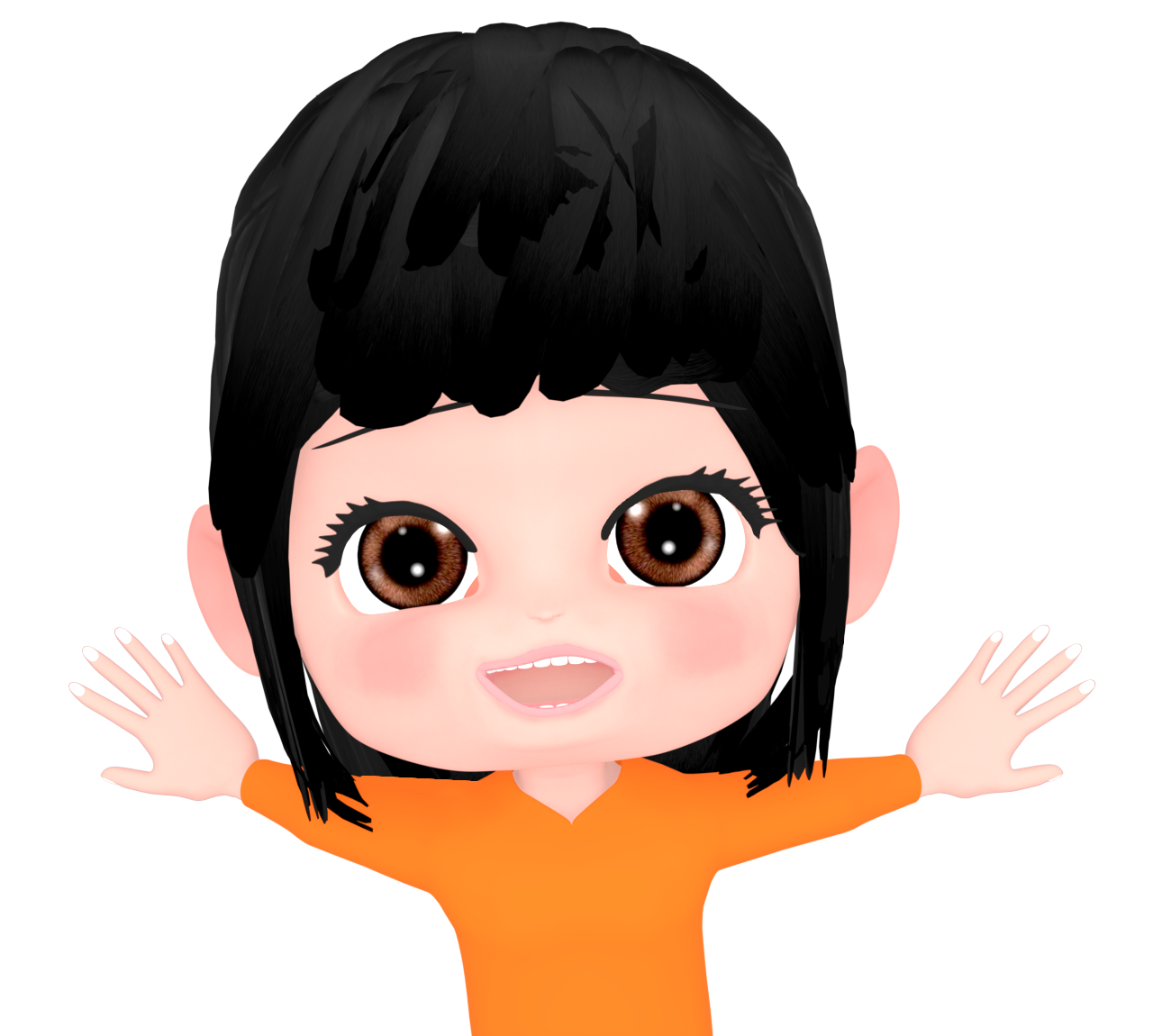 前のめりの女性のイラスト