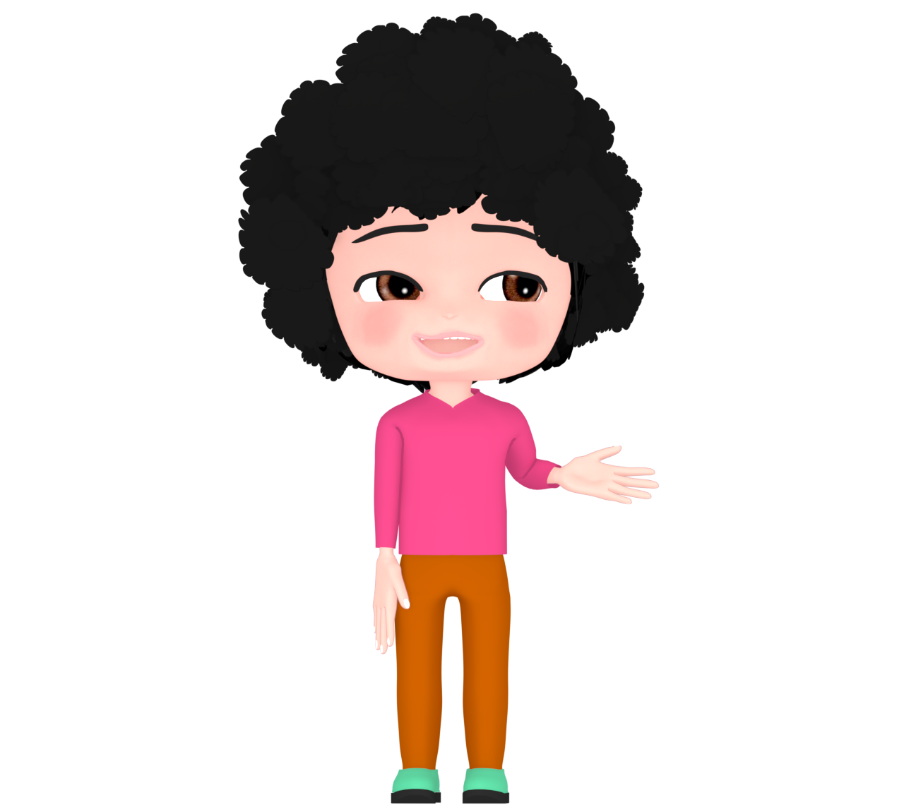 かわいいアフロヘアーのイラスト