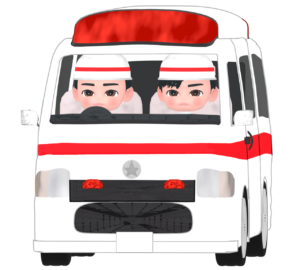 かわいい救急車のイラスト