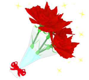 かわいい花束のイラスト（カーネーション）