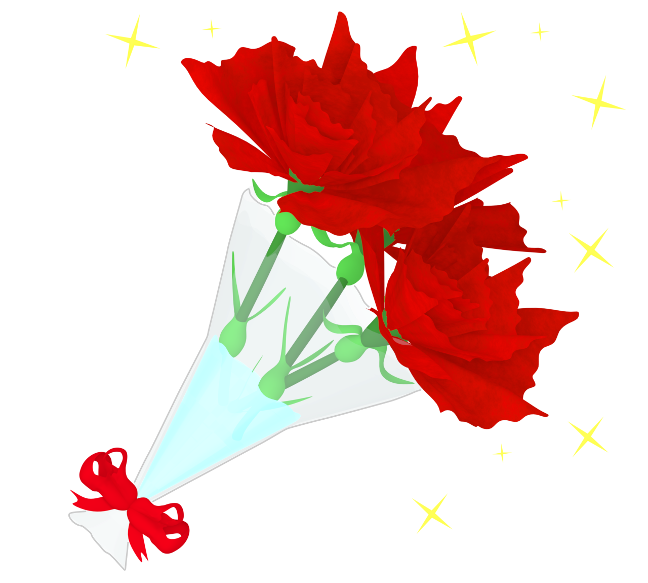 かわいい花束のイラスト（カーネーション）