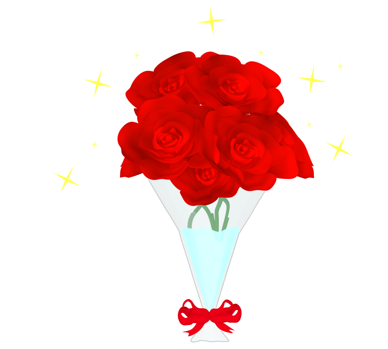 かわいい花束のイラスト（薔薇）