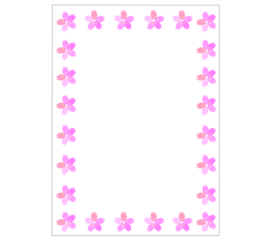 かわいい桜の花で囲むフレーム