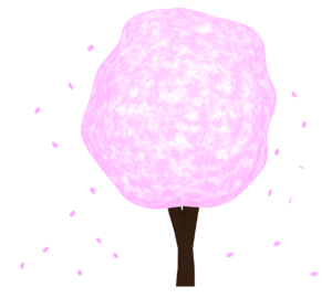 かわいい桜の木のイラスト