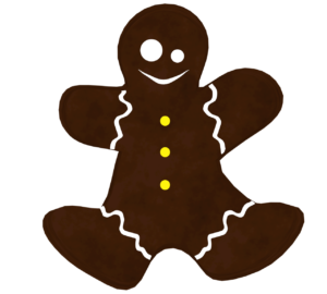 かわいいチョコ味のジンジャーマンのイラスト