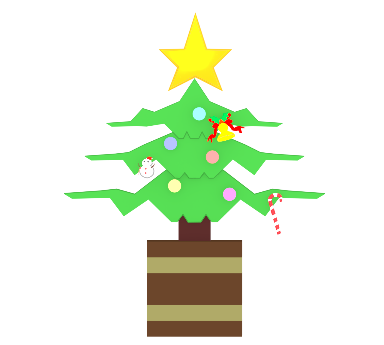 かわいいクリスマスツリーのイラスト