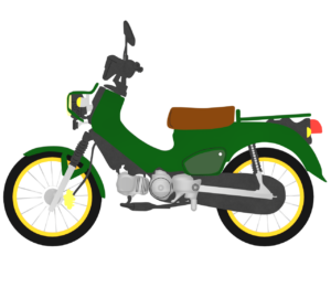 可愛いカブのバイクのイラスト