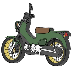 可愛いカブのバイクのイラスト