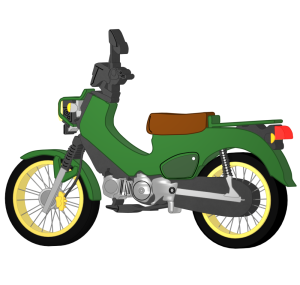 可愛いカブのバイクのイラスト