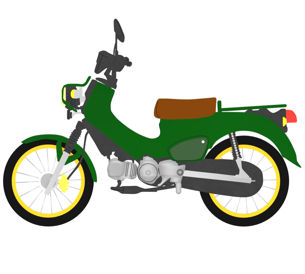 可愛いカブのバイクのイラスト