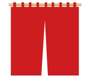 可愛いのれんのイラスト