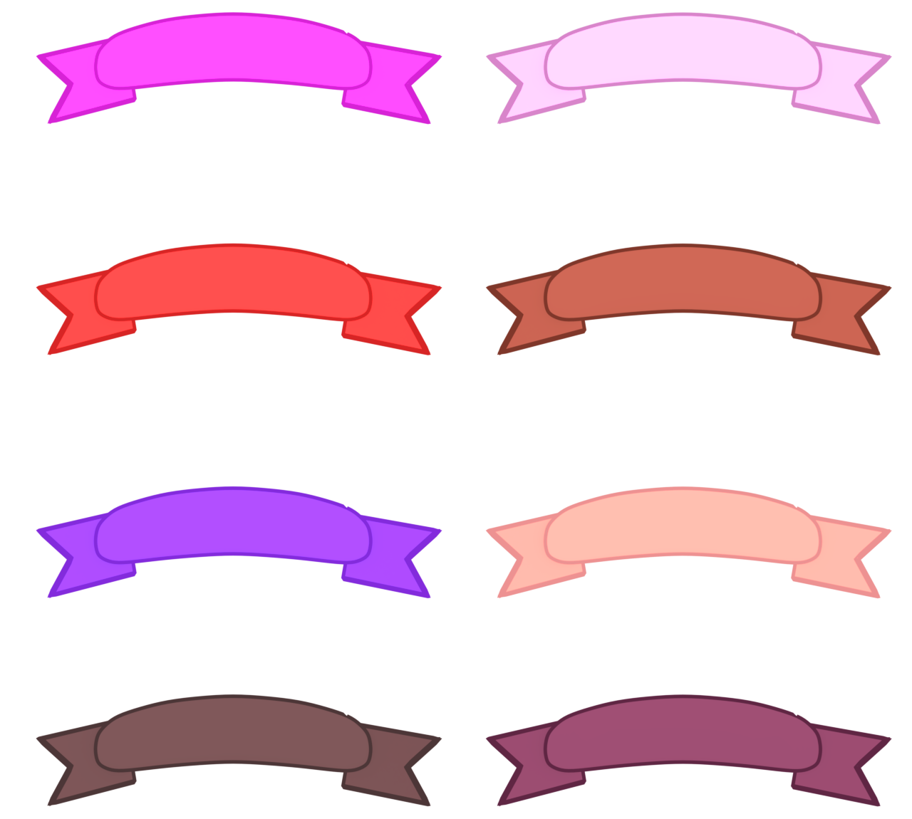 丸みのある赤色のリボンのイラスト