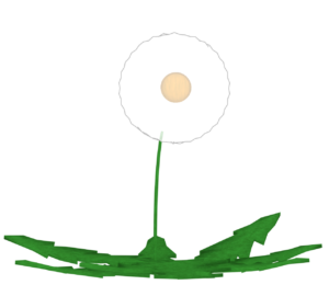 かわいいタンポポの綿毛のイラスト