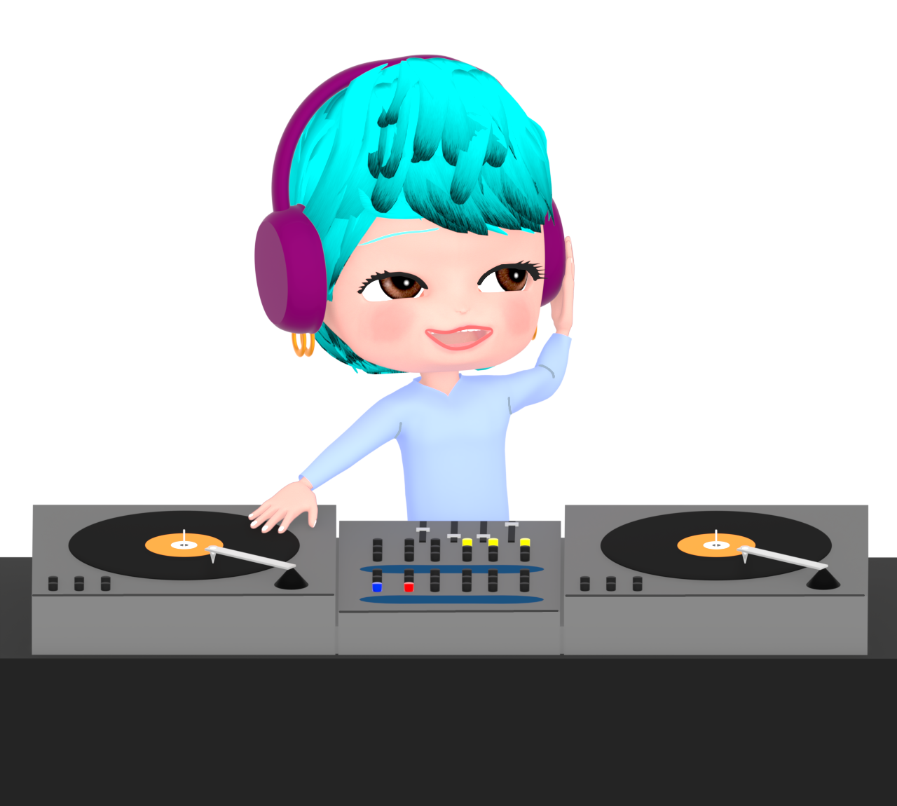 かわいいDJのイラスト