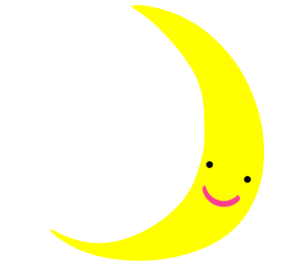 かわいい顔の三日月のイラスト