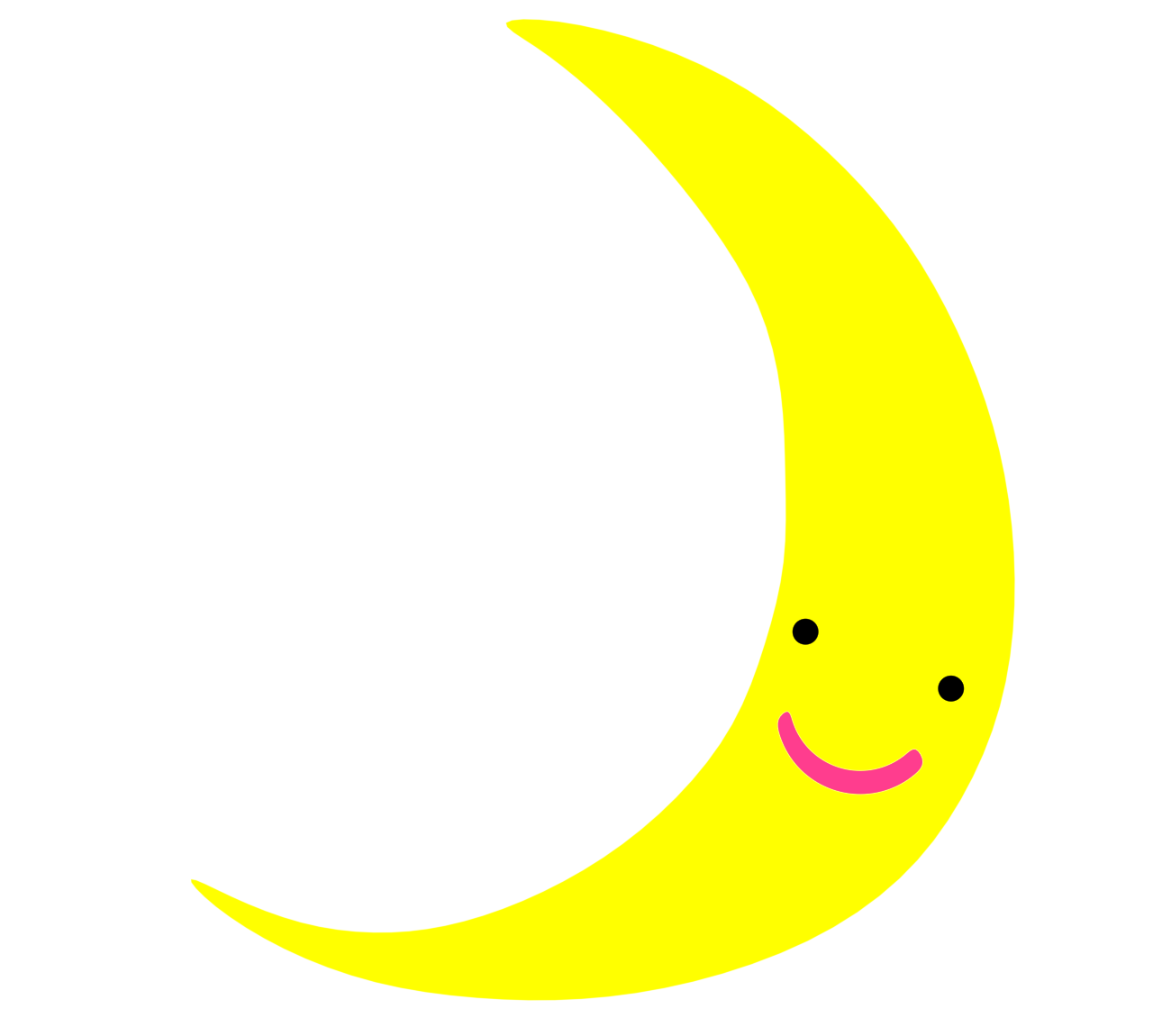 かわいい顔の三日月のイラスト