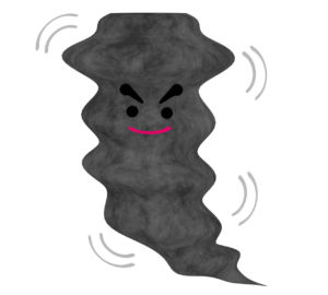 かわいい顔の竜巻のイラスト